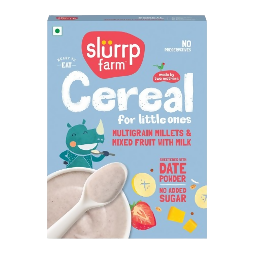 Slurrp Farm Multigrain Millets and Mixed Fruit Cereal with Milk | Grocsy