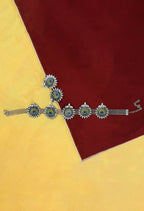 Mominos Fashion Johar Kamal Oxidised Silver-Plated Peacock Wings Work Necklace Handicraft | Grocsy