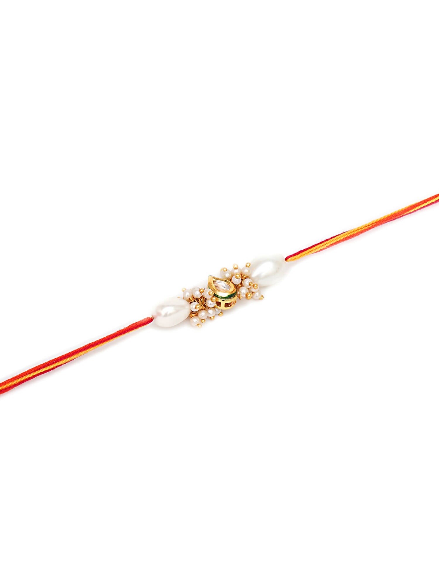 Designer kundan Rakhi - Ruby Raang | Grocsy
