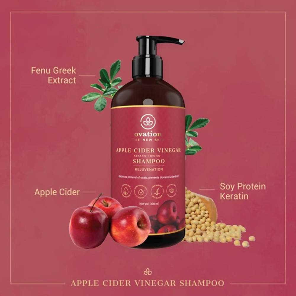 Ovation Apple Cider Vinegar (Keratin+Biotin) Shampoo | Grocsy