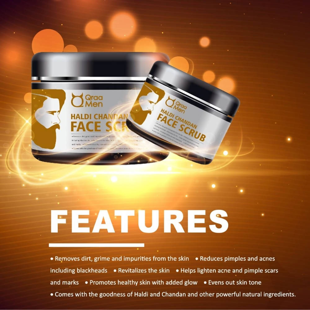 Qraa Men Haldi Chandan Face Scrub | Grocsy