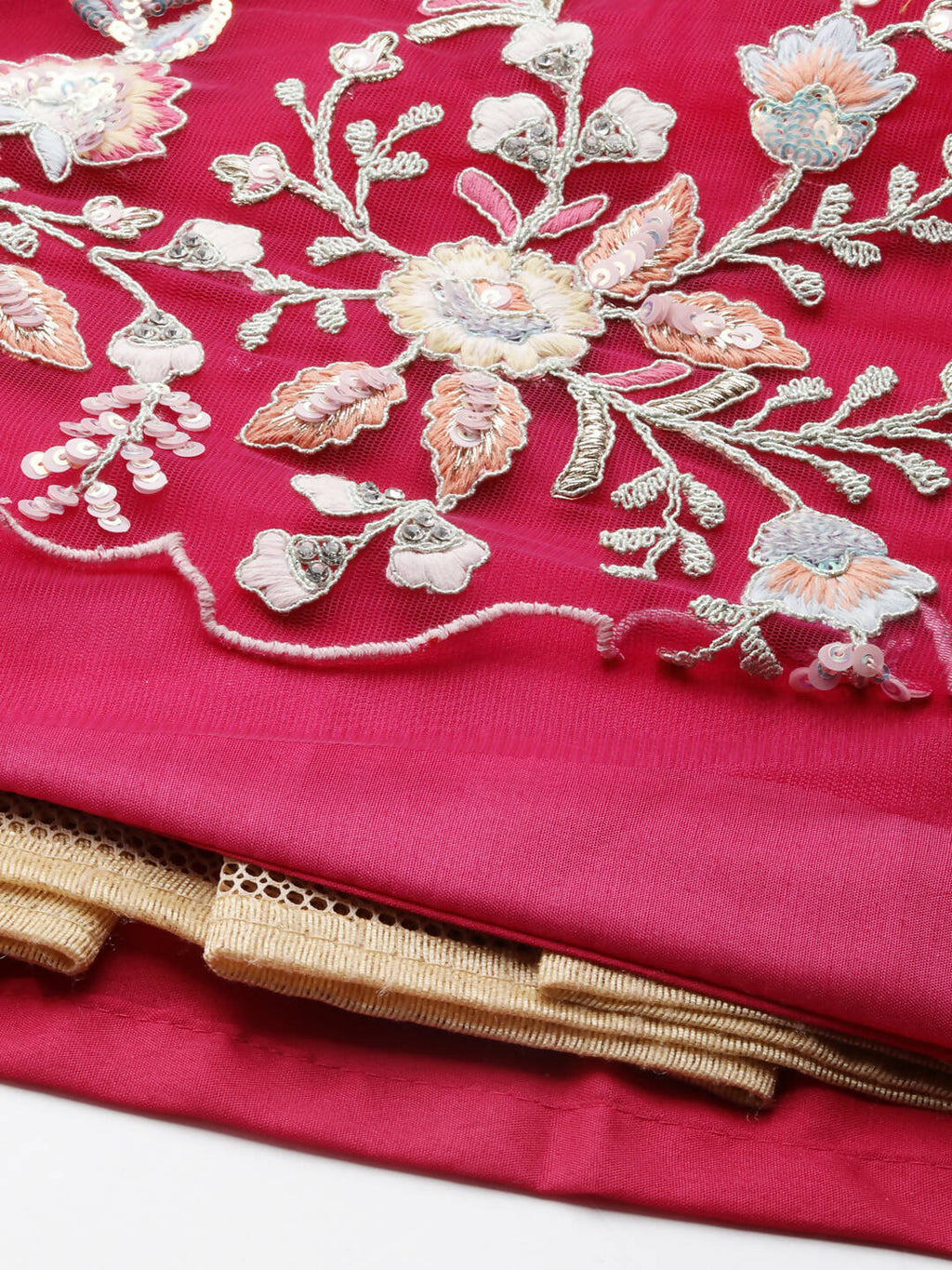 House of Panchhi Rose Tone Shadding Net Sequinse Work Lehenga & Blouse, Dupatta | Grocsy