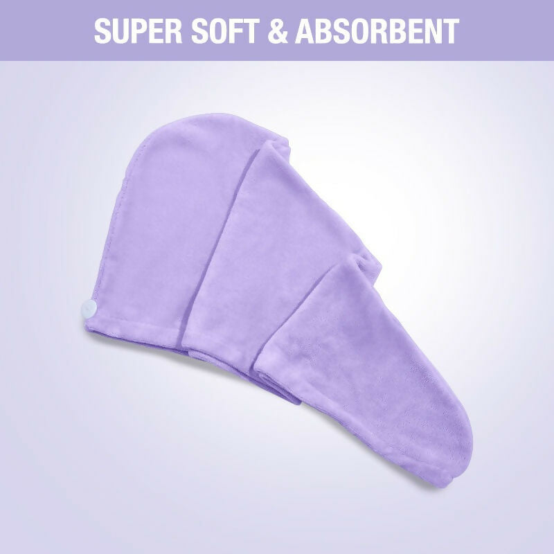 Nykaa Naturals Microfiber Hair Wrap for Frizz Free & Shiny Hair - Lavender | Grocsy