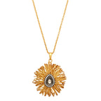 Nuyug 18k Gold-Plated Crystal Studded Minimal Chain Pendant Necklace | Grocsy