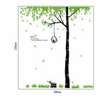 StylishWalls PVC Vinyl Self-Adhesive Calm Green Trees Nature Wall Stickers for Bedroom (Large, 220 x 200 cm) | Grocsy