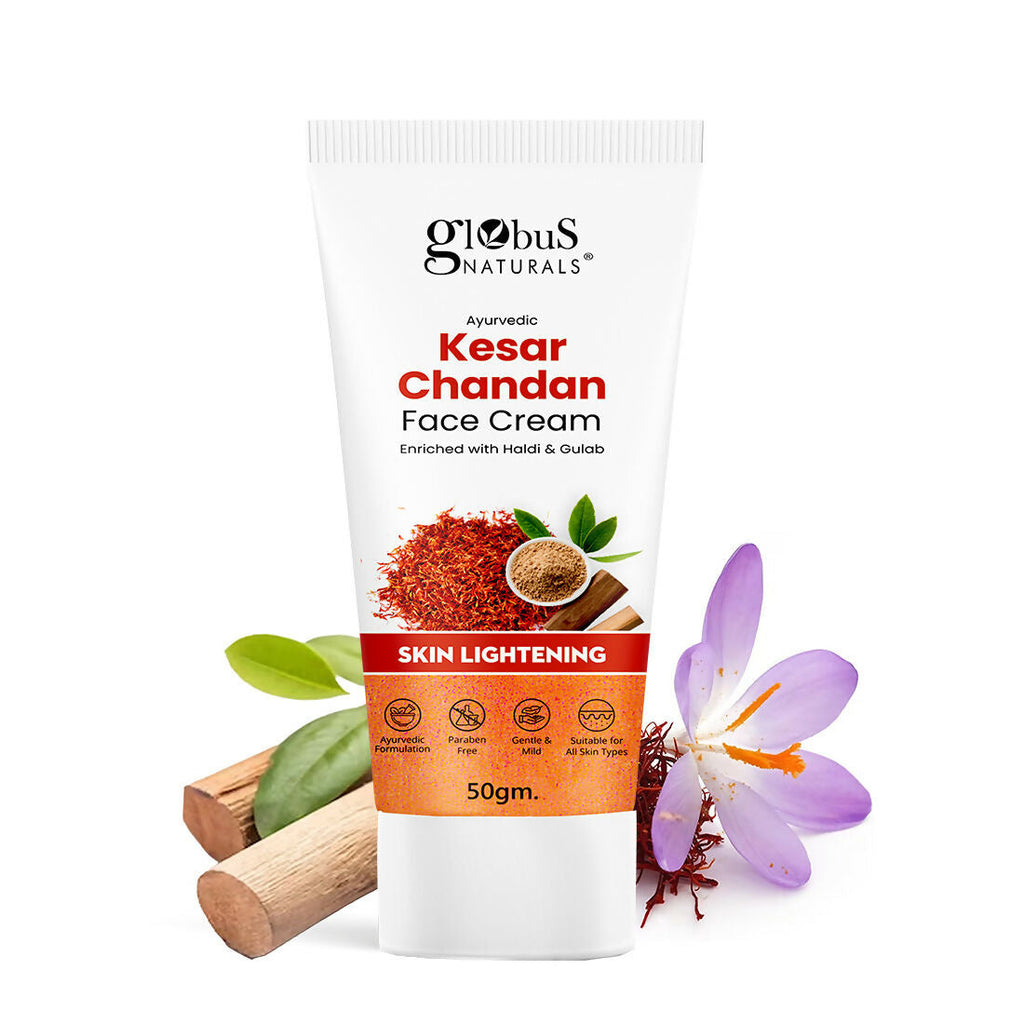 Globus Naturals Daily Glow Kesar Chandan Face Cream with SPF, Skin Lightening Formula For All Skin Types | Grocsy