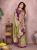 Aastha Fashion Pista Silk Sarees Weaving Saree | Grocsy
