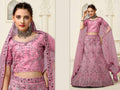 Pink Net Fancy Zari Embroidered work Lehenga Choli with Dupatta - Heer | Grocsy