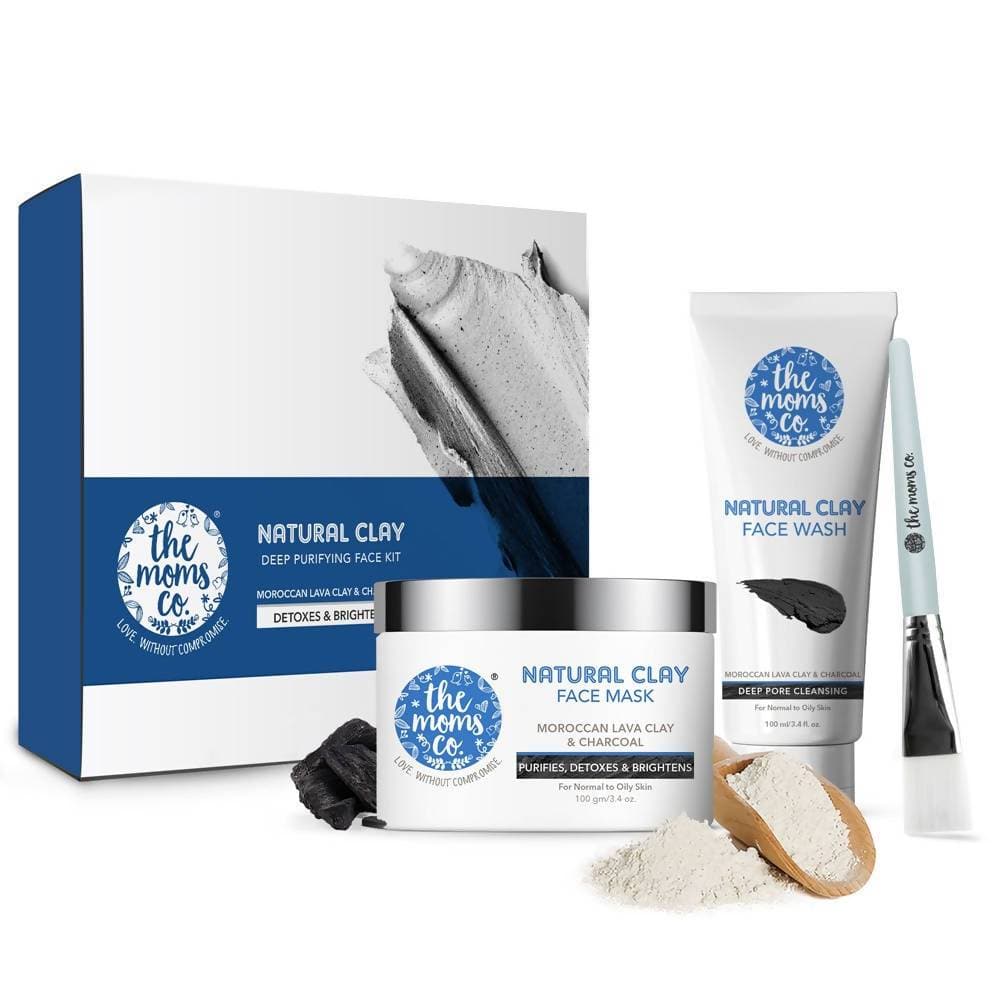 The Moms Co Natural Clay Deep Purifying Face Kit | Grocsy