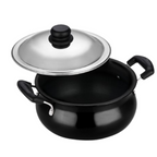 Vinod Black Pearl Hard Anodised Non Stick Handi with Lid | Grocsy