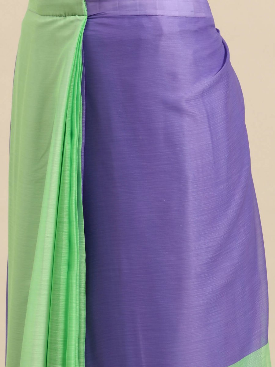 Ahalyaa Women's Traditional Semi Stitch Saree - Fluorescent Green | Grocsy
