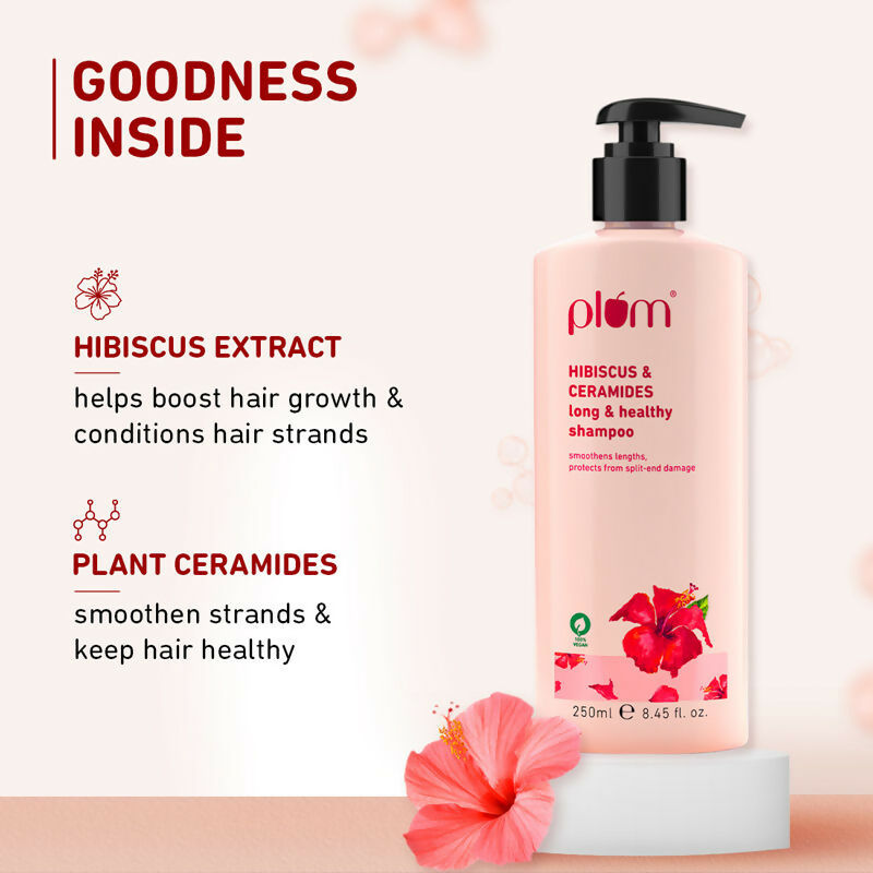 Plum Hibiscus & Ceramides Shampoo For Long, Healthy Hair | Grocsy