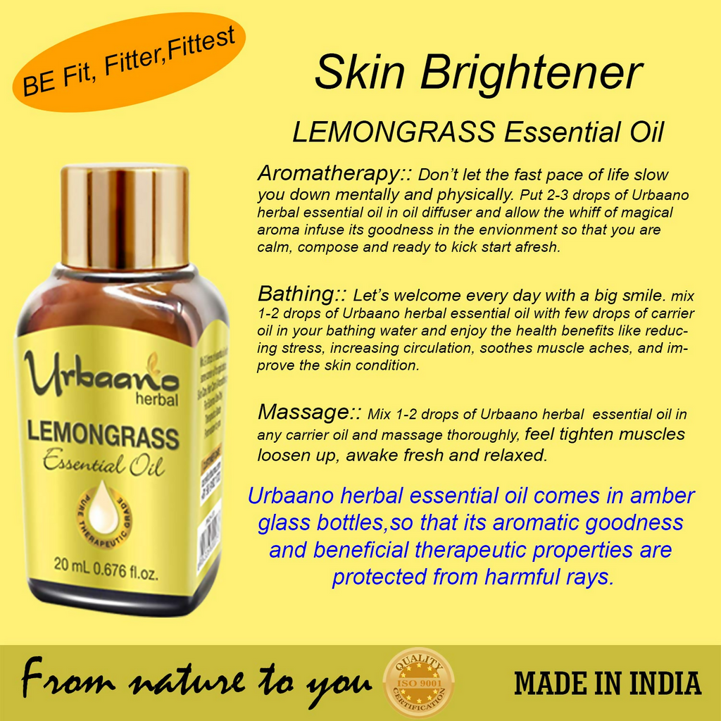 Urbaano Herbal Lemongrass Essential Oil | Grocsy