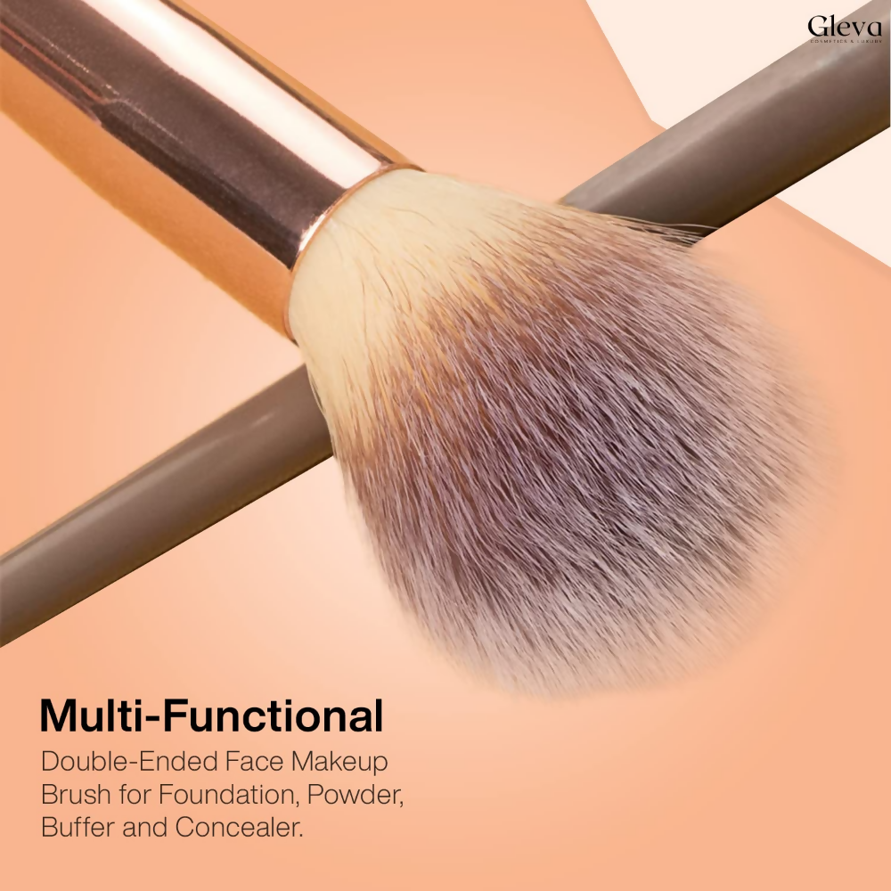 Gleva Multipurpose Kabuki Makeup Brush Dual-Ended Foundation Brush | Grocsy