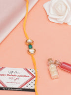 Designer kundan Rakhi - Ruby Raang | Grocsy
