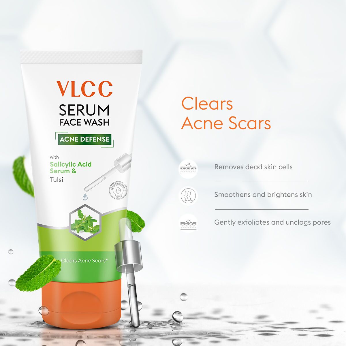 VLCC Acne Defense Serum Face Wash with Salicylic Acid Serum & Tulsi | Grocsy