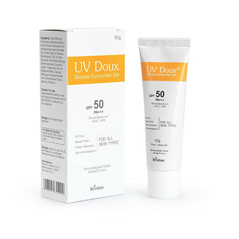 Brinton UV Doux Silicone Sunscreen Gel For Face & Body with SPF 50 PA+++ | Grocsy