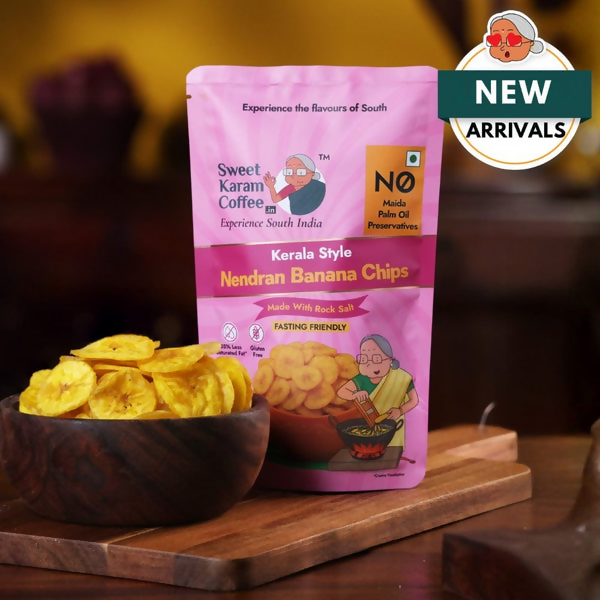 Sweet Karam Coffee Nendran Banana Chips - Rock Salt (Fasting Special) | Grocsy