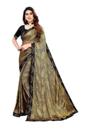Vamika Golden Malai Silk Embroidery Saree | Grocsy