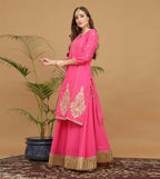 Joban Fashion Pink Georgette Lehenga Set | Grocsy
