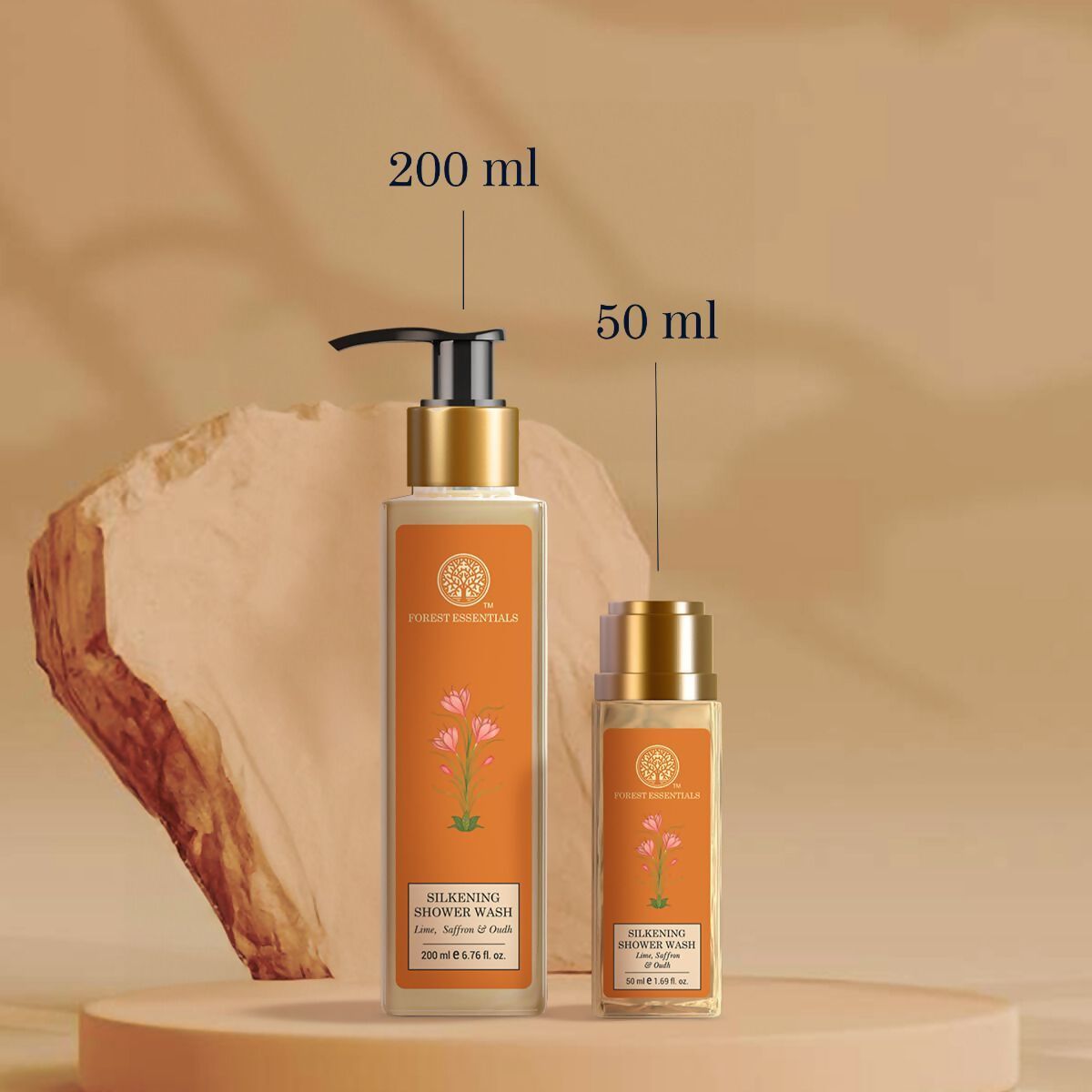 Forest Essentials Silkening Shower Wash Lime Saffron & Oudh | Grocsy