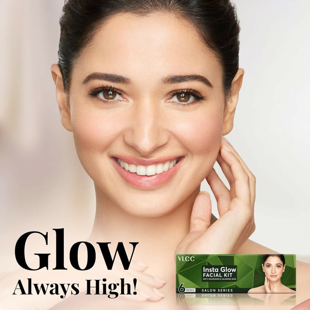 VLCC Salon Series Insta Glow Facial Kit (6 Facials) For Premature Ageing, Youthful Glow Facial Kit | Grocsy