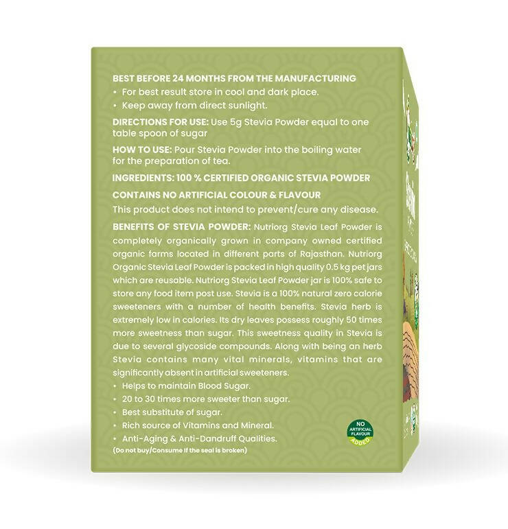 Nutriorg Certified Organic Stevia Powder | Grocsy
