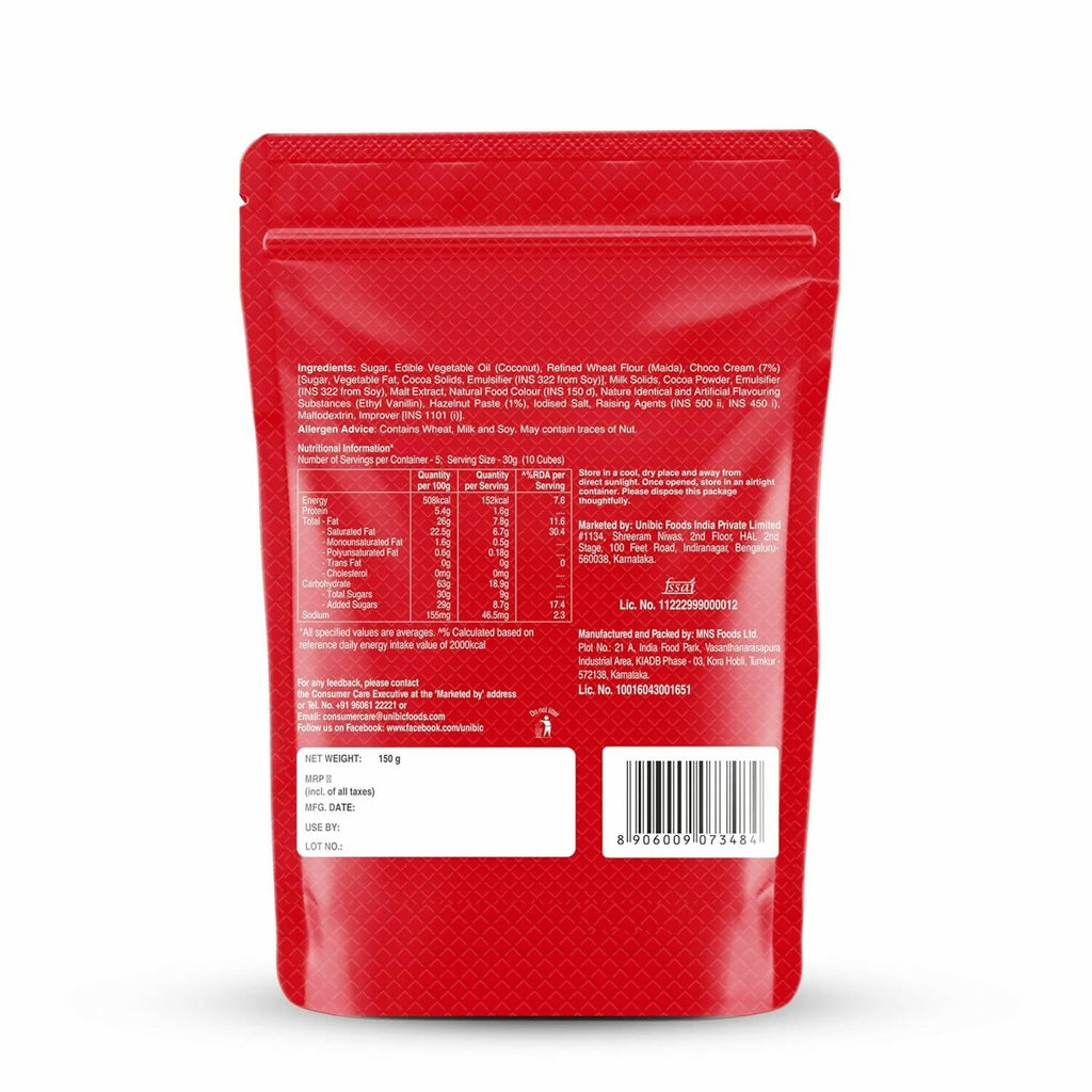 Unibic Qubz Wafer Biscuits Hazelnut Flavour | Grocsy