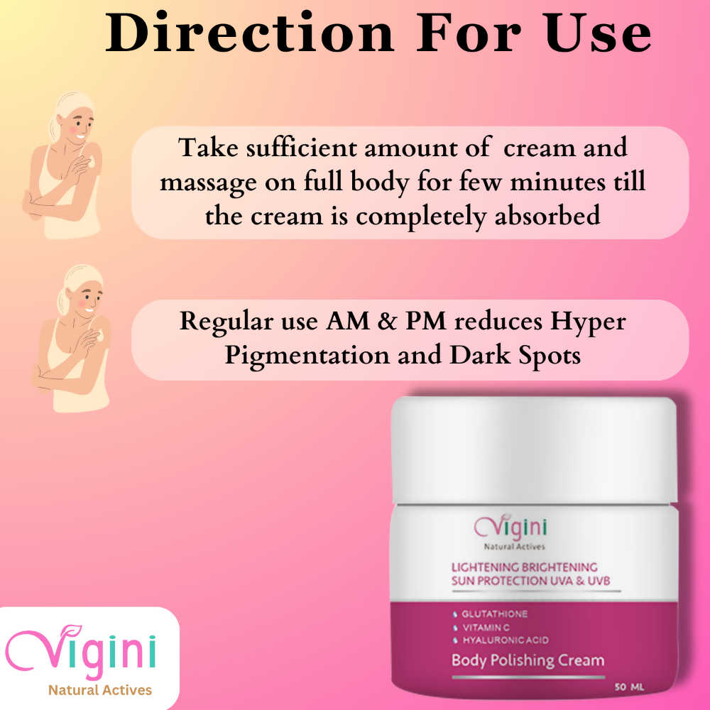 Vigini Skin Whitening Lightening Body Polishing Day Night Gel Cream | Grocsy