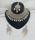 Joban Fashion Women Cream Stone Work Necklace Set | Grocsy