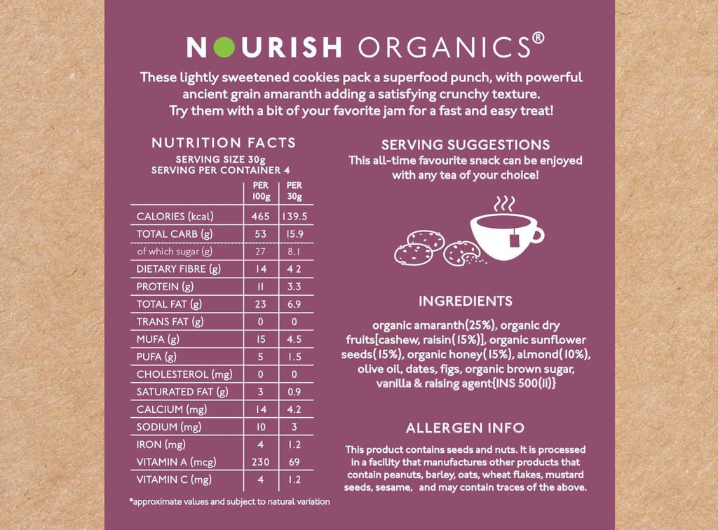 Nourish Organics Fig Amaranth Cookies | Grocsy