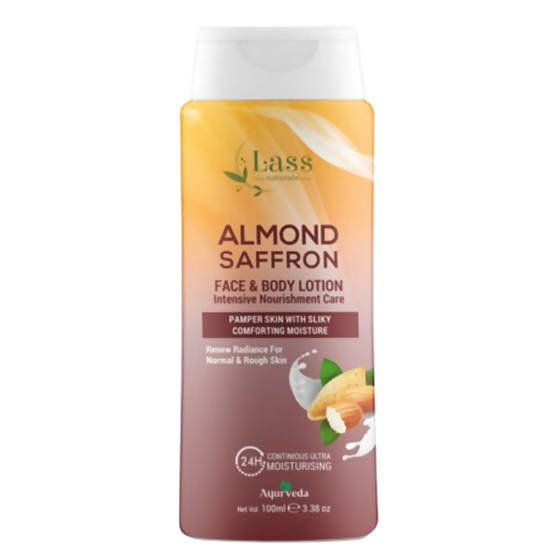 Lass Naturals Almond Saffron Face & Body Lotion | Grocsy