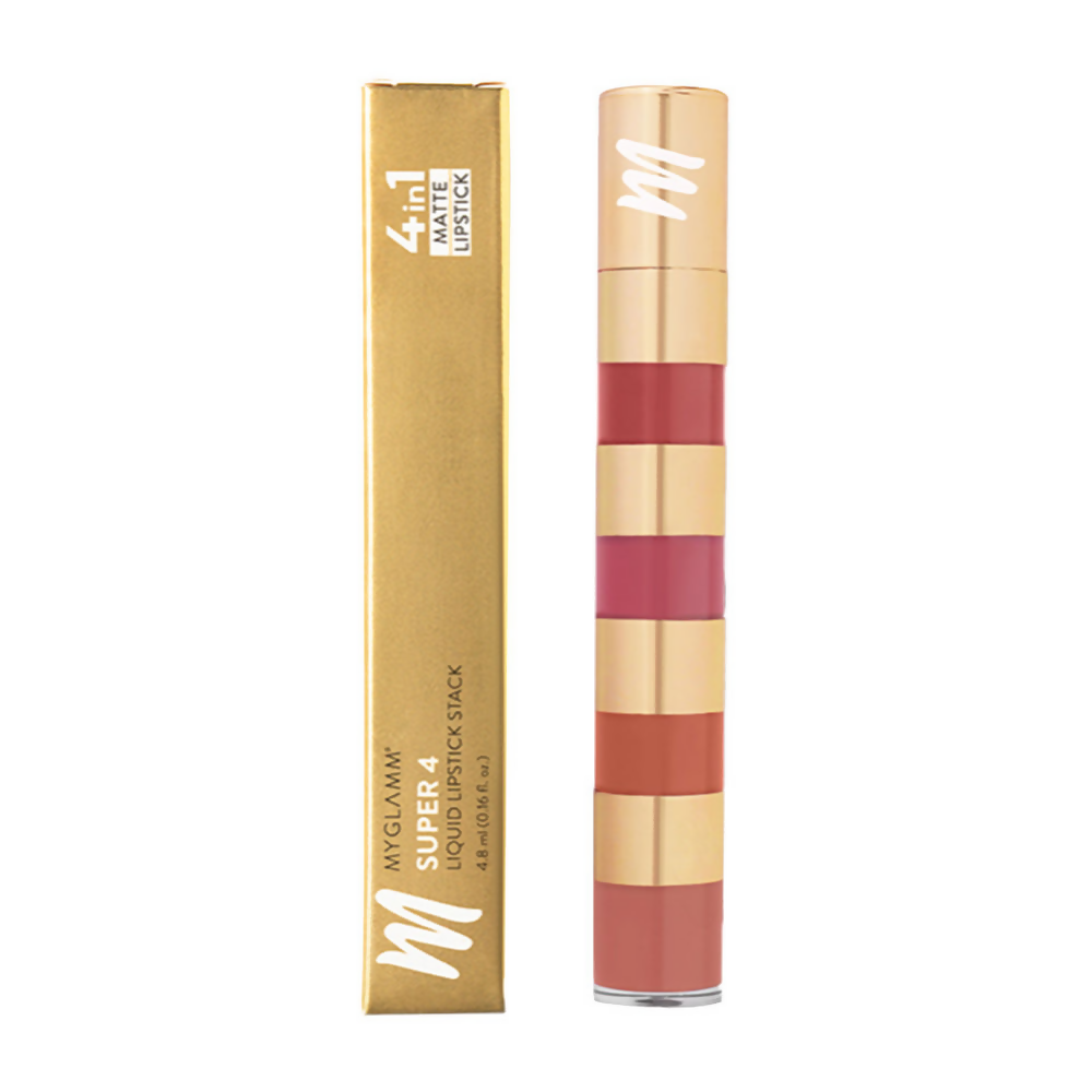 MyGlamm Super 4 Liquid Lipstick Stack - True Bolds | Grocsy
