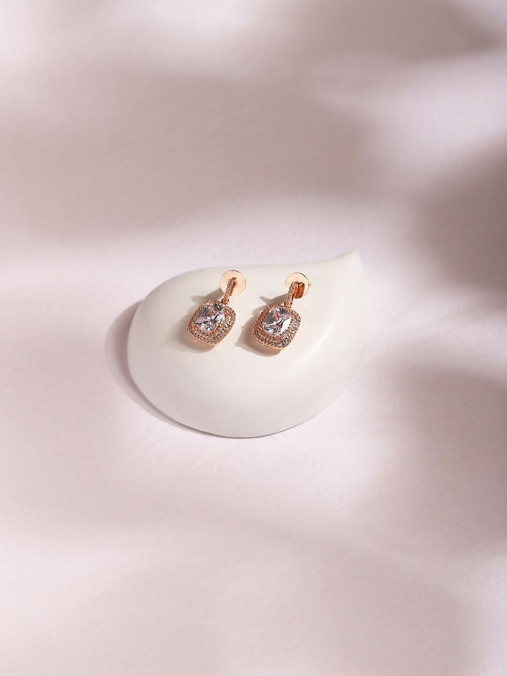 Rose Gold Earrings- Ruby Raang | Grocsy