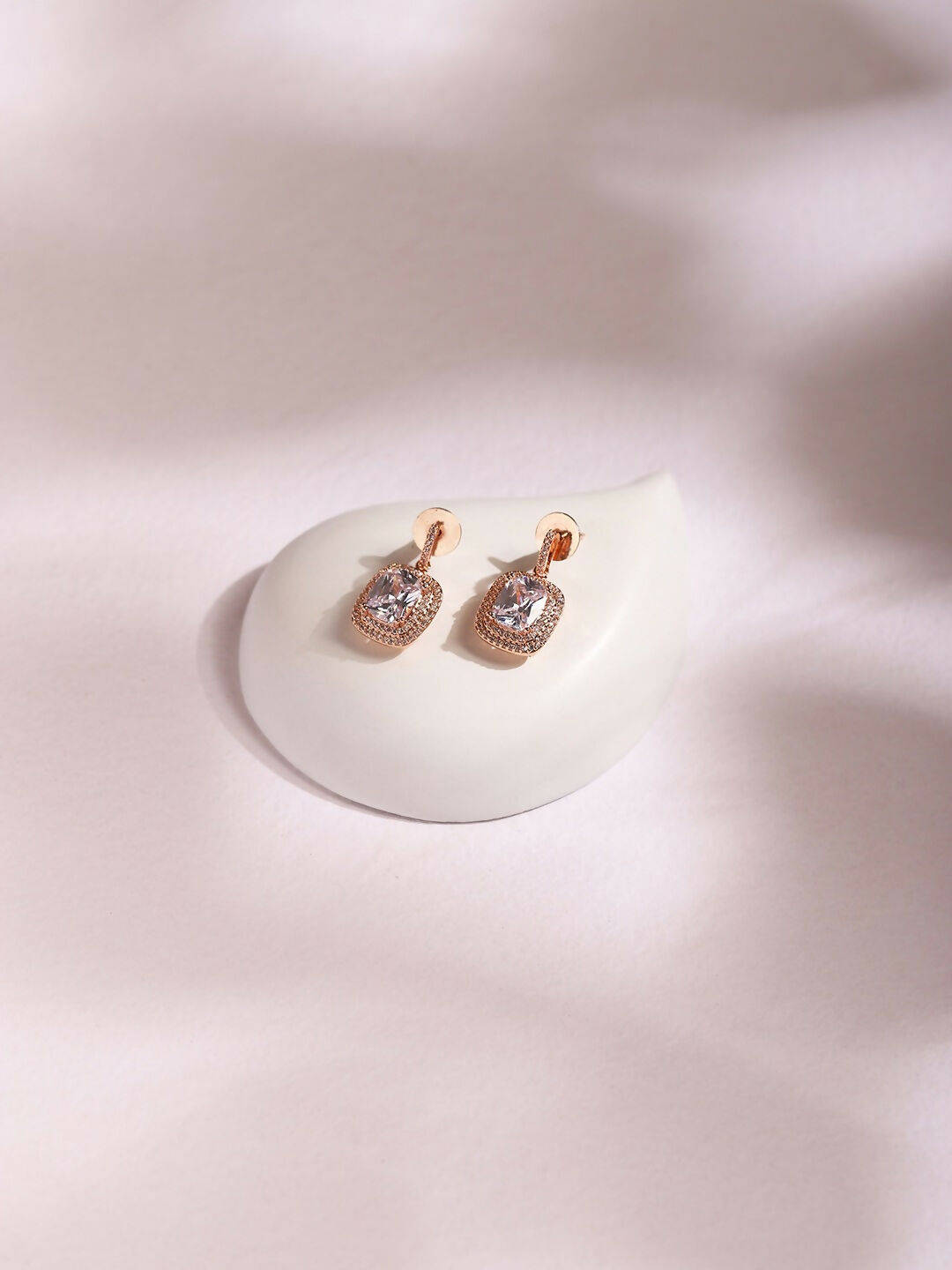 Rose Gold Earrings- Ruby Raang | Grocsy
