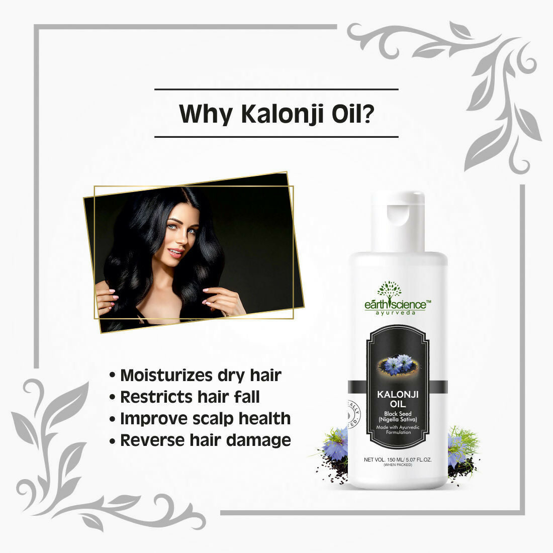Earth Science Ayurveda Pure Kalonji Hair Oil | Grocsy
