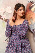 Aayaa Pure Ab Cotton Gown With Heavy Digital Print - Multi Color | Grocsy