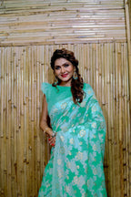 Partywear Designer Rama Jamdani contton Fancy Saree - Starwalk | Grocsy