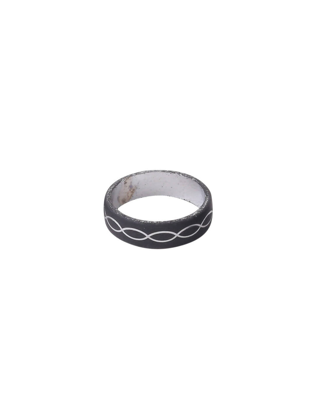 NVR Men's Black Metal Ring | Grocsy