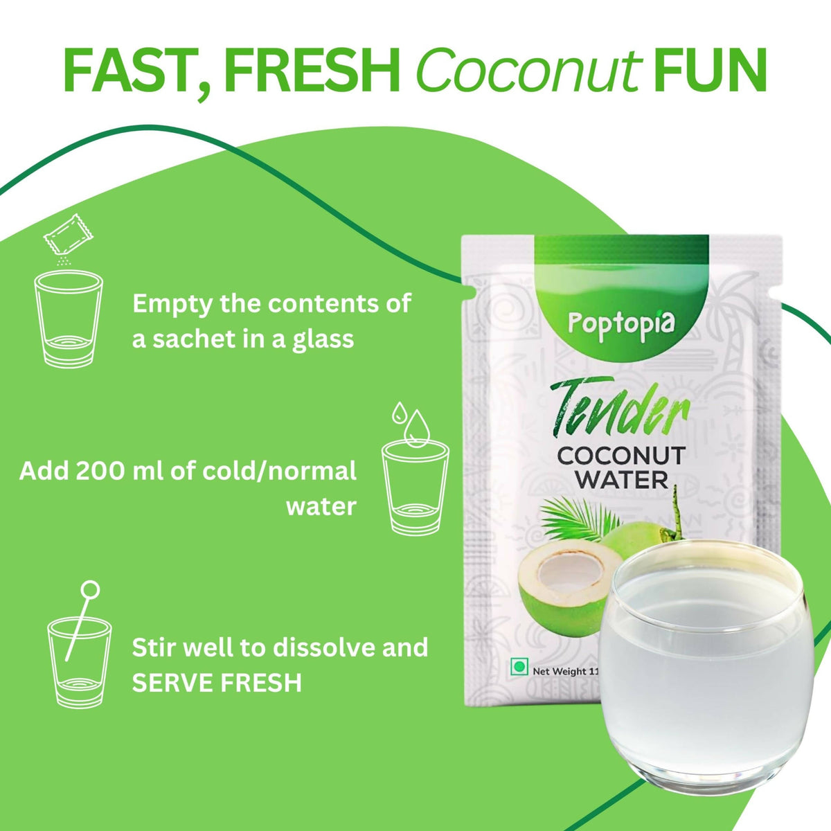 Poptopia Tender Coconut Water Powder | Grocsy