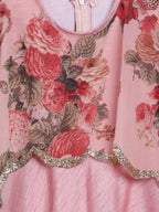 Ahalyaa Pink Poly Silk A-Line Girl's Kurta | Grocsy