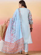 Sztori Women Floral Printed Regular Kurta with Trousers & With Dupatta | Grocsy