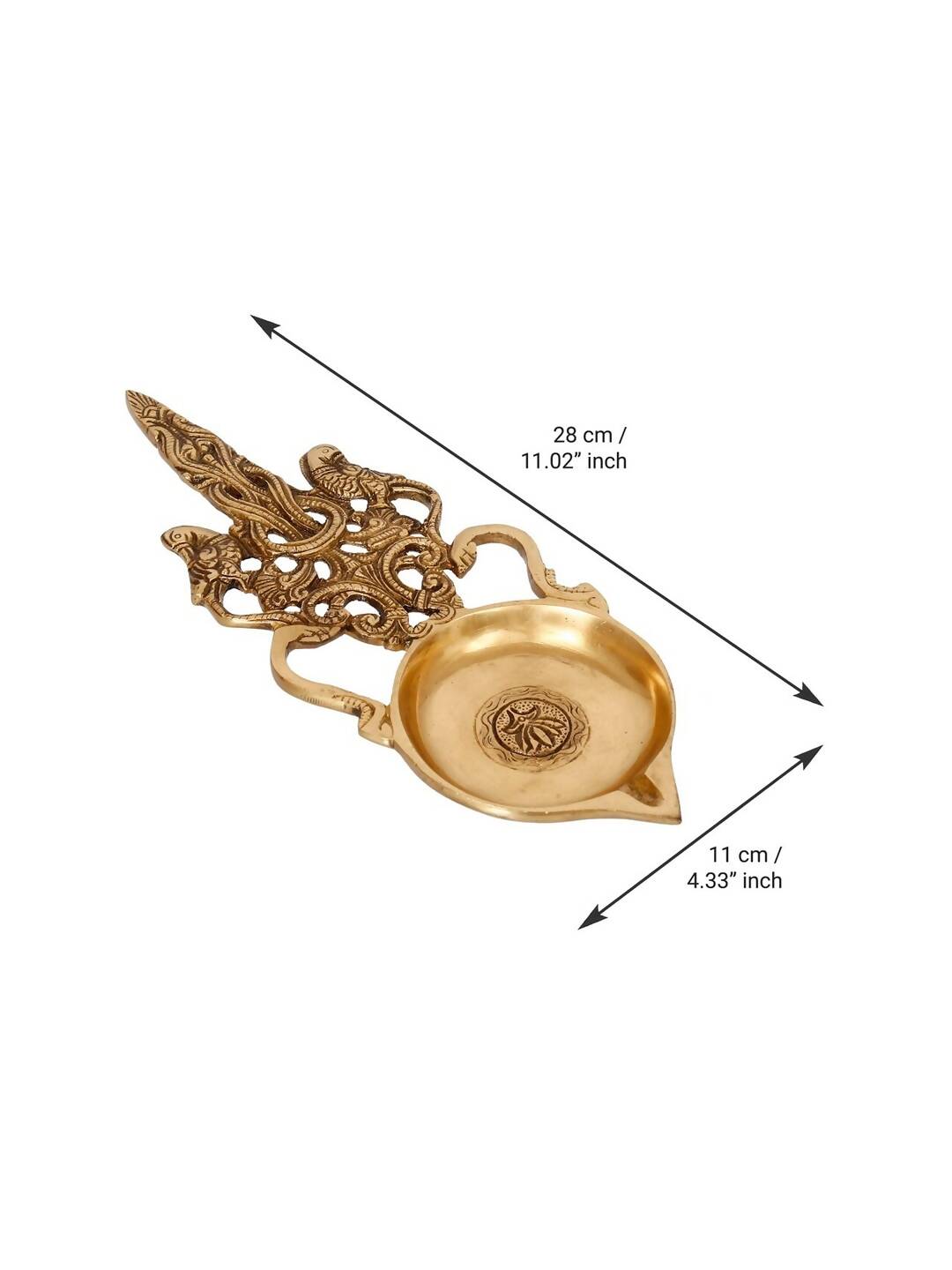 eCraftIndia Gold-Toned Carved Diya | Grocsy