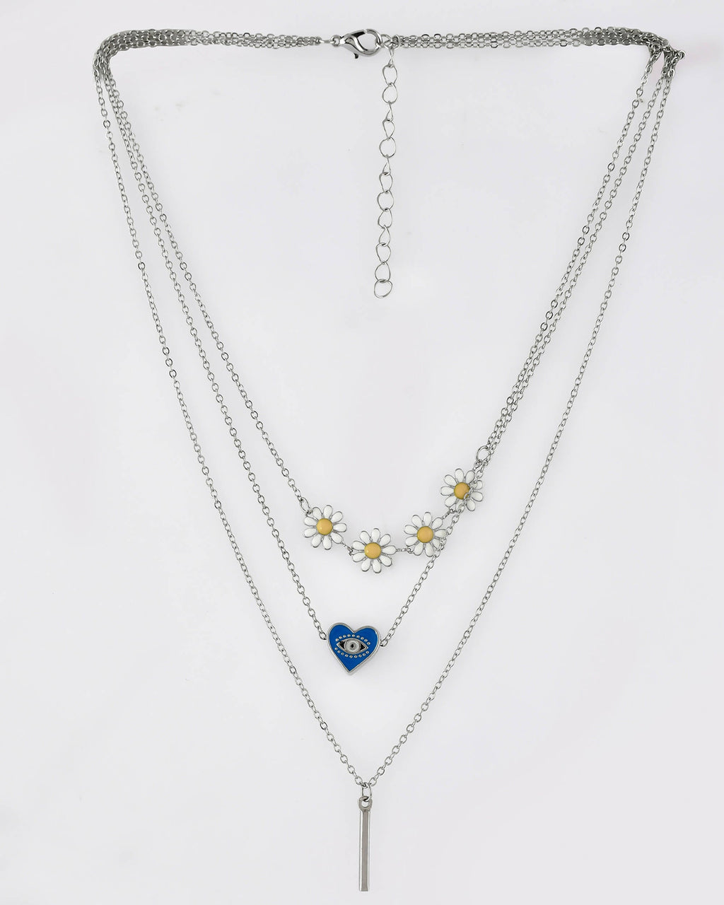 VOJ Beads Silver Plated Stainless Steel Layered Chain | Grocsy