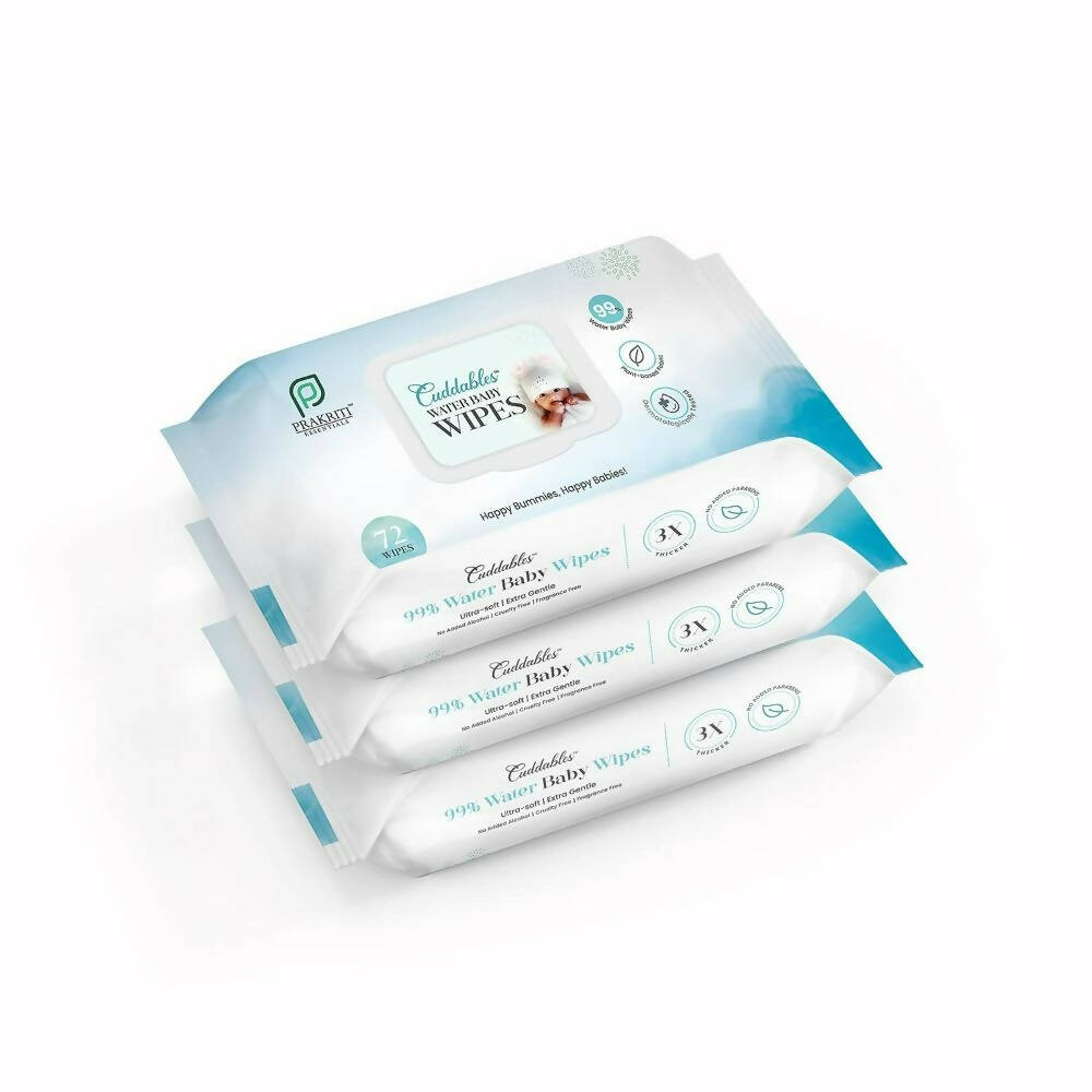 Cuddables 99% Water Baby Wipes - Natural Plant Made Cloth Wipes | 216 pcs Wet Baby Wipes (216 Wipes) | Grocsy