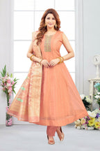Joban Fashion Jacquard Peach Color Kurta Set | Grocsy