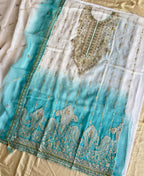 KC Designer Sky Blue Ombre Straight Suit For Women With Hand Embroidery | Grocsy