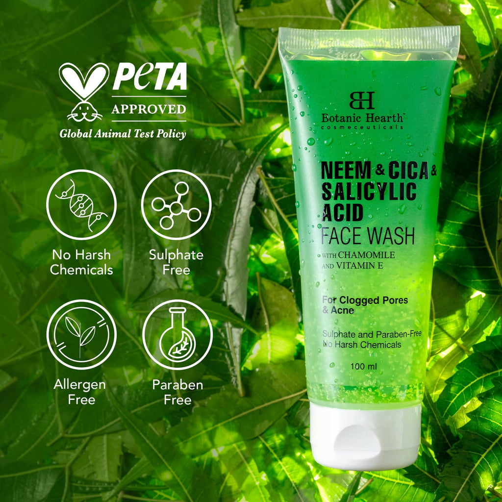 Botanic Hearth Neem, Cica & Salicylic Acid Cleanser Face Wash | Grocsy