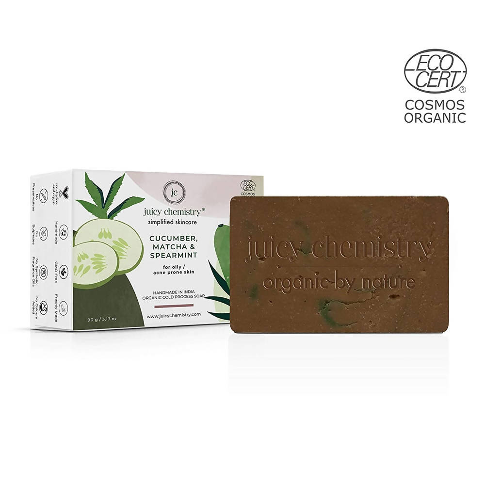 Juicy Chemistry Cucumber, Matcha & Spearmint Soap For Oily & Acne Prone Skin | Grocsy