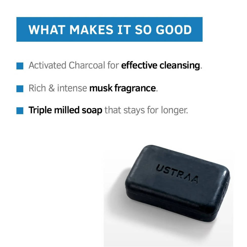 Ustraa Activated Charcoal Soap For Men | Grocsy